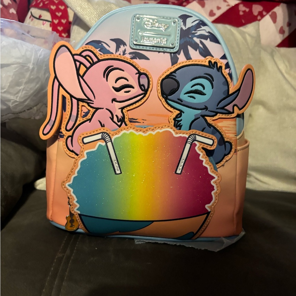 Loungefly Stitch and Angel snow cone backpack